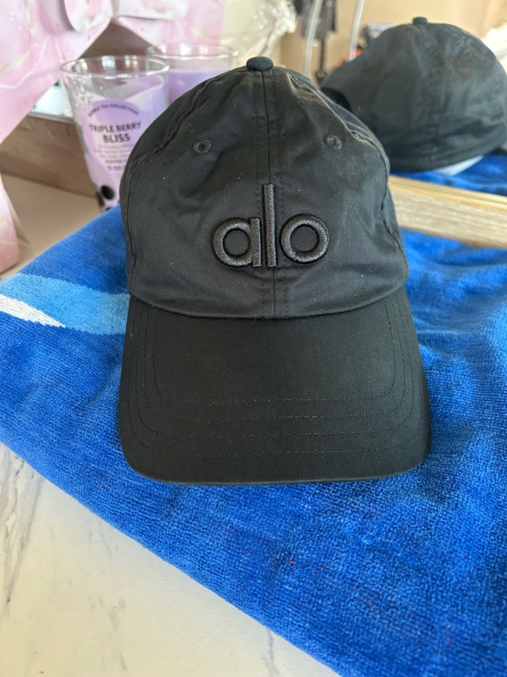 ALO Yoga Black Embroidered Logo Baseball Cap
